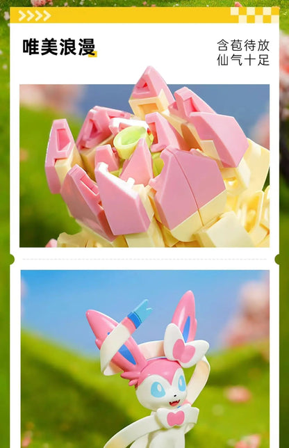 New Anime Pokémon DIY Building Block Toys – Pikachu, Sylveon, Togepi Cartoon Figures for Home Decoration