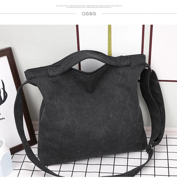 Women’s Tote Bag – Casual Canvas, Large Capacity Designer Handbag, Letters Shoulder & Crossbody Luxury Big Shopper Bag