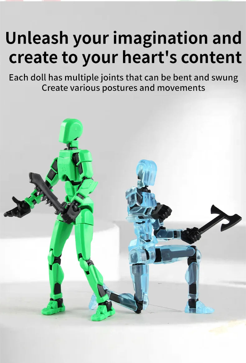 DIY Luminous T13 Multi-Joint Shapeshift Robot & Dog – 3D Printed Movable Mannequin Action Figures for Kids & Gifts