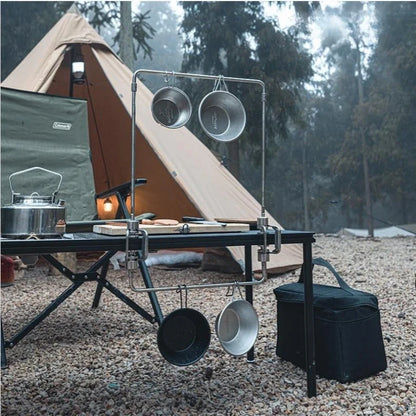 Outdoor Portable IGT Table Light Pole Bracket – Stainless Steel Camping Desktop Accessory