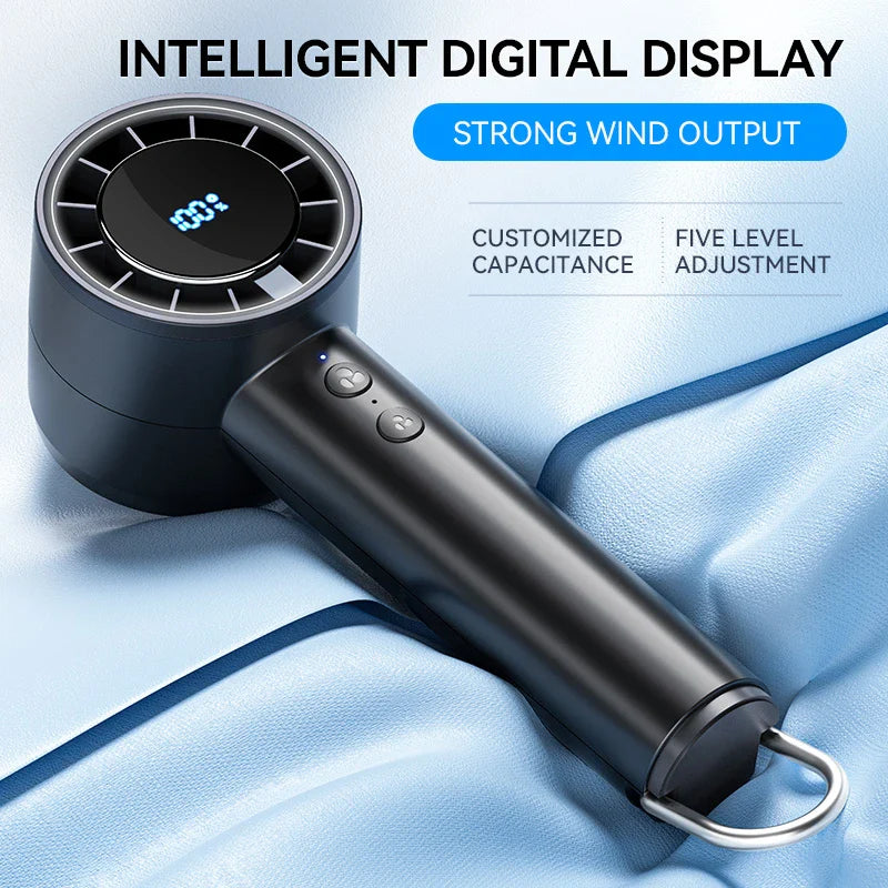 Silent High-Speed USB Handheld Fan – Portable Small Fan with LED Display, High Wind Power, and Cooling Air Conditioner Function