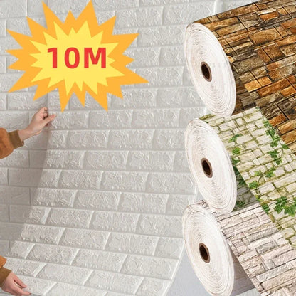 3D Self-Adhesive Foam Brick Wallpaper – Antique Waterproof Wall Stickers for Living Room & Bedroom Decoration