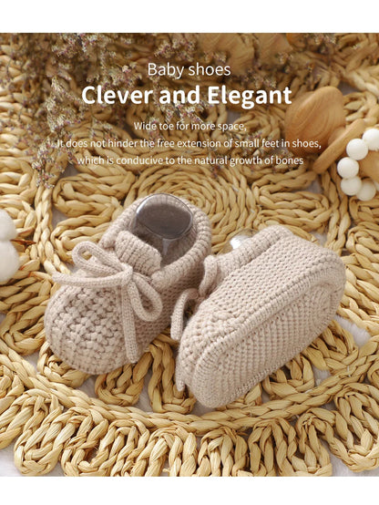 Newborn Baby Shoes — Knitted First Boots for Boys & Girls, Solid Toddler Bed Footwear 0-18M