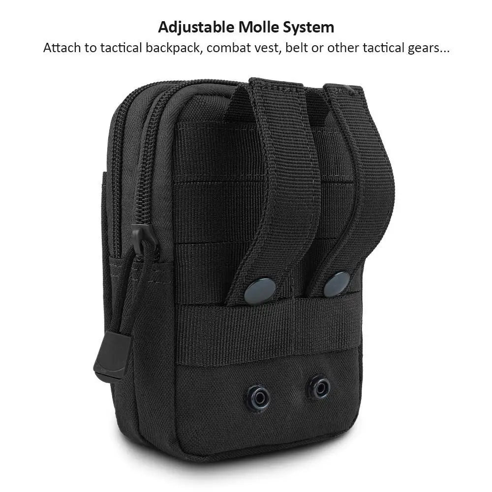 Tactical Universal Cell Phone Holster – Military Molle Hip Waist Belt Bag, Wallet Pouch with Zipper