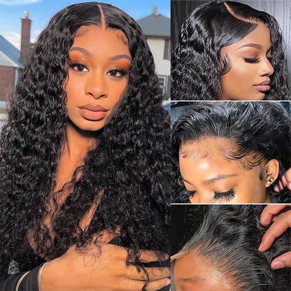 Deep Wave Human Hair Lace Front Wig – 13x6/13x4 Wet & Wavy Curly Wig for Women, Pre-Plucked 5x5 & 6x4 Closure Natural Hairline