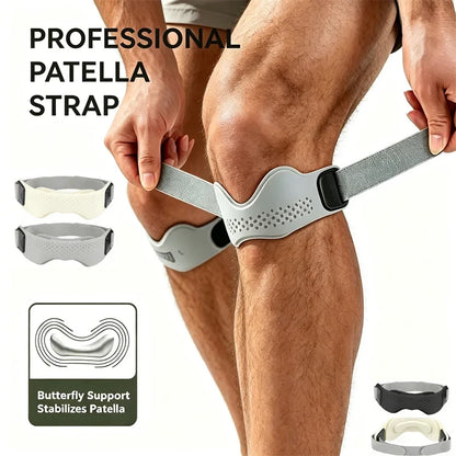 Patellar Tendon Support Strap - Adjustable Silicone Knee Support for Running, Tennis & Sports