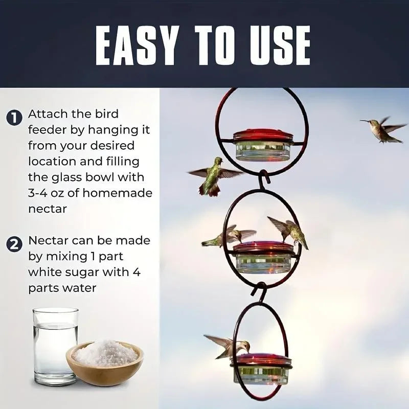 Circular Hanging Hummingbird Feeder – Water Feeder for Birds, Perfect for Gardens and Courtyard Bird Supplies
