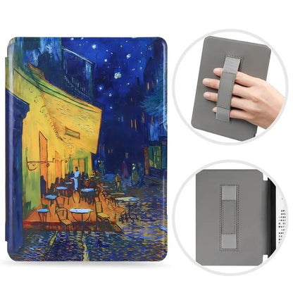 SA568B Leather Case for Kindle Paperwhite 12th Gen 2024 Signature Edition – 7-Inch Cover with Hand Strap & Auto Sleep