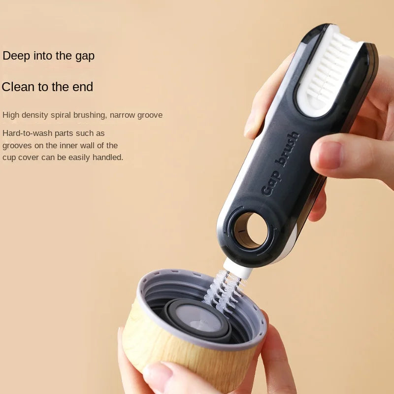 3-in-1 Multifunctional Bottle Gap Cleaner - Mini Silicone U-Shaped Brush for Water Bottles, Cups, and Narrow Spaces