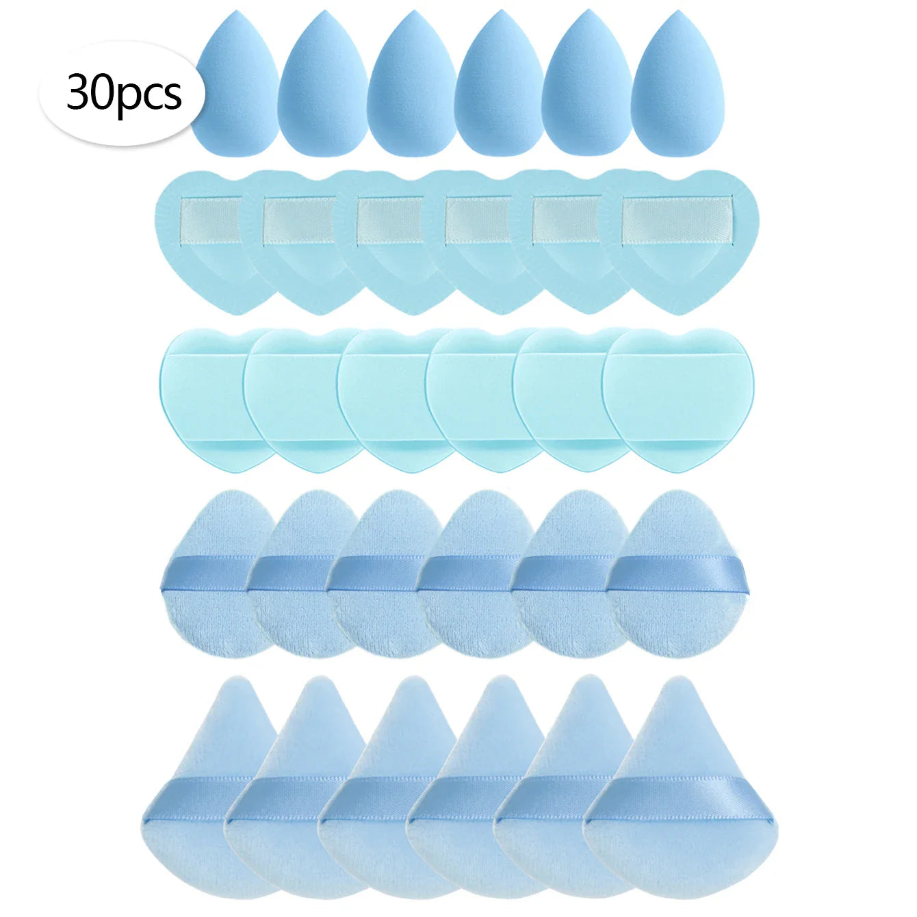 15/30/60 Mini Makeup Sponges – Beauty Powder Puff for Concealer, Liquid Foundation & Face Cosmetics