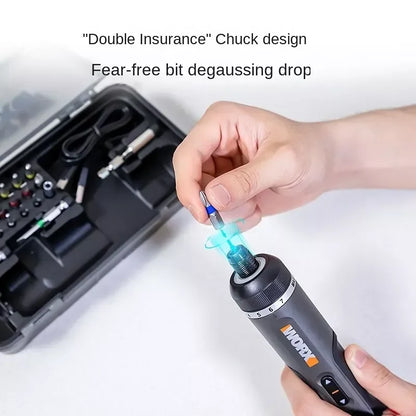 WORX WX242 4V Cordless Electric Screwdriver Set — USB Rechargeable Mini Drill with 30 Bits Power Tool
