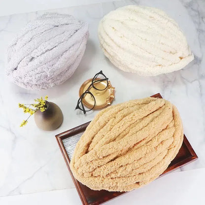 250g Extra Thick Ice Chenille Yarn Ball for Hand Knitting – Soft DIY Blanket, Cushion, Scarf & Pet Bed Yarn for Craft Projects