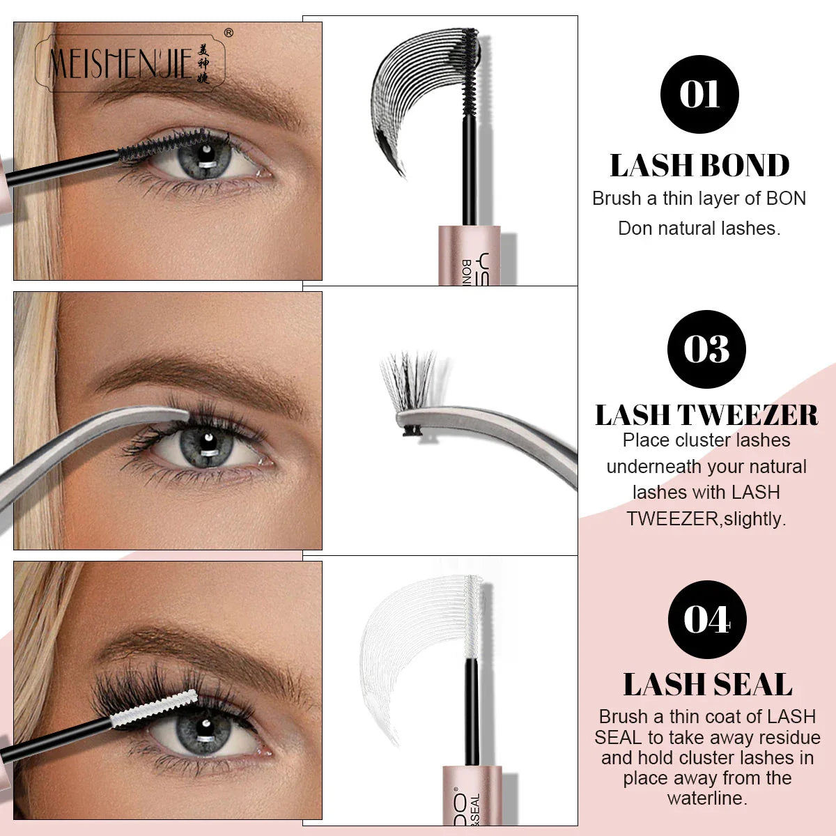 2-in-1 Bond & Seal Dual-Ended Eyelash Glue — Waterproof, Fast-Drying Strong Hold for Cluster Lashes