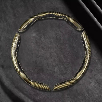 2/3PCS Universal Car Steering Wheel Cover — Laser Carbon Fiber, Silicone & 1K Microfiber Leather, Non-Slip PVC Booster
