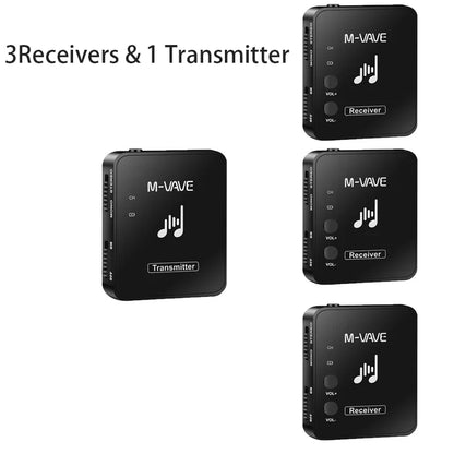 M-vave WP-10 2.4G Wireless Earphone Monitor – Rechargeable Transmitter & Receiver with Volume Button, Supports Stereo & Mono Cuvave