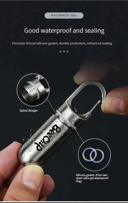 Stainless Steel Waterproof Pill Box – Portable, Moisture-Sealed Travel Medication Storage