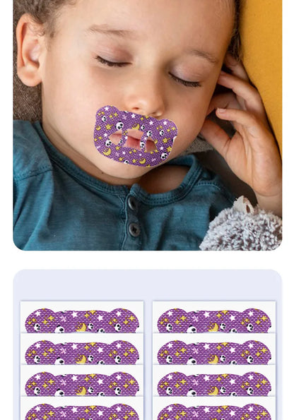 30pcs Anti-Snoring Stickers — Night Sleep Lip & Nose Breathing Patch, Mouth Correction Orthosis Tape for Children & Adults