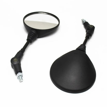 10mm Black Aluminum Motorcycle Side Mirror — Universal 360° Adjustable, Foldable, Anti-Fall Rearview Mirror