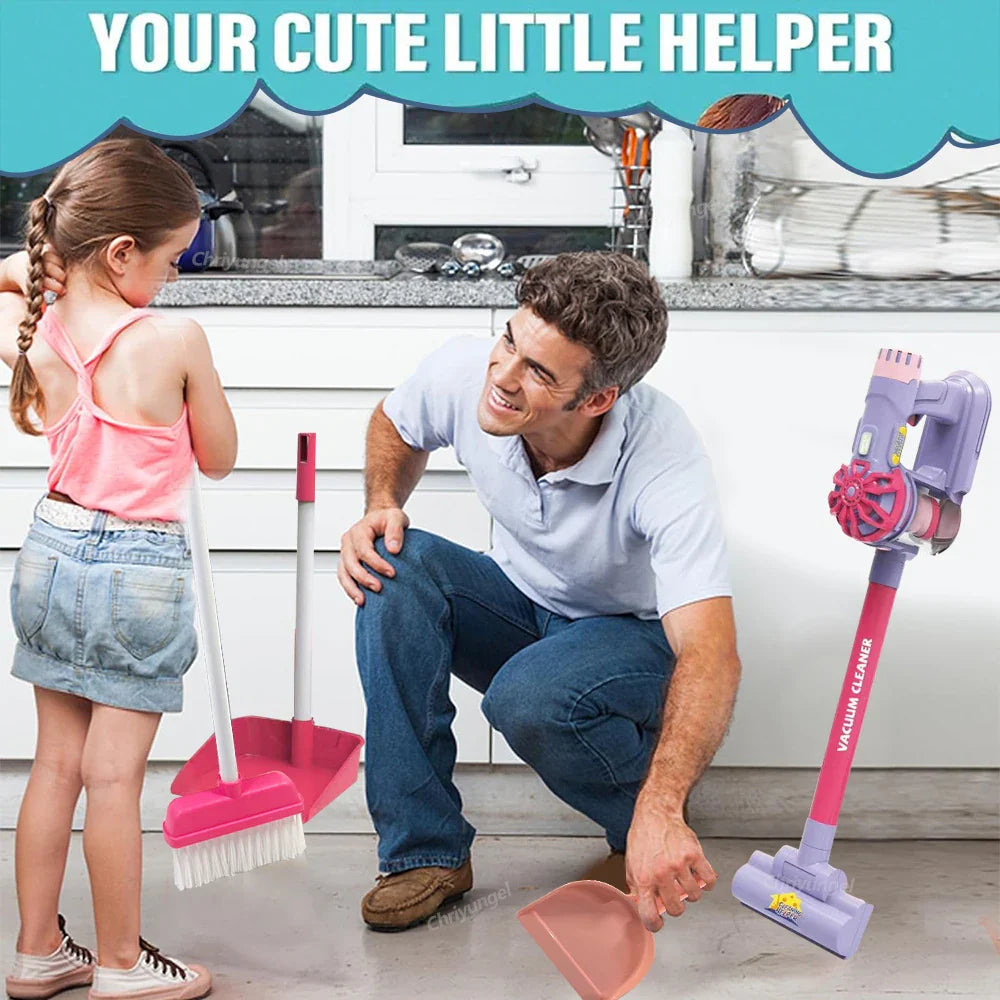 Kids Electric Vacuum Cleaner Toy Set – Simulation Role Play Housekeeping Educational Gift for Toddlers Boys & Girls