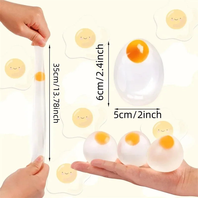 Yolk Balls Splat Squishy Toy – Clear Egg Yolk Stress Relief Fun for Kids & Adults