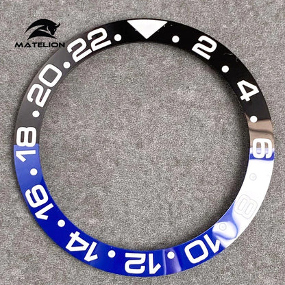 MATELION 38mm Ceramic Bezel Insert — Alloy Watch Ring for 40mm NH35/NH34 GMT Diving Watches