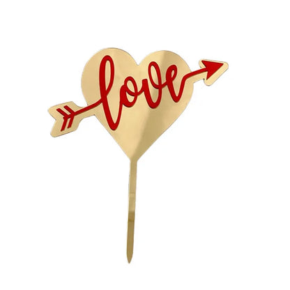 Big Red Love Cake Topper – Acrylic Wedding & Engagement Party Decoration, Valentine’s Day Love Cake Topper