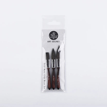 Artsecret Mini Dagger Oval Flat Squirrel Hair Brushes Set – Professional Watercolor Painting Tools