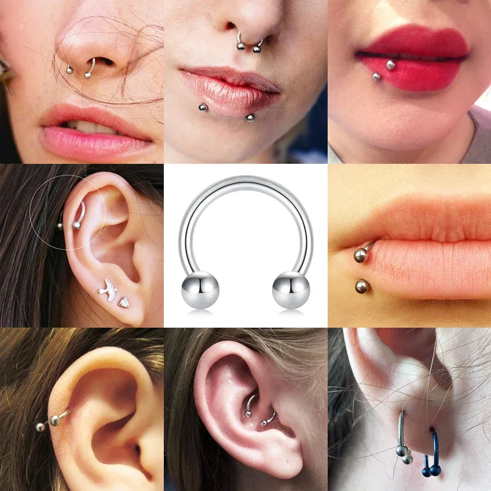 Stainless Steel Nose & Septum Rings – 12G/14G/16G/20G Piercings for Women & Men, Helix & Body Jewelry
