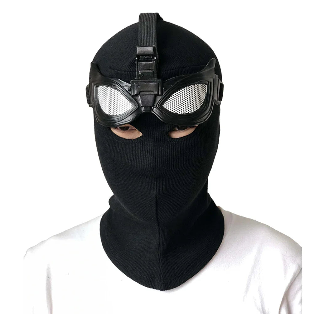 Superhero Spider Mask Cosplay Stealth Suit Helmet – Black Halloween Costume Prop for Masquerade Parties and Roleplay Events
