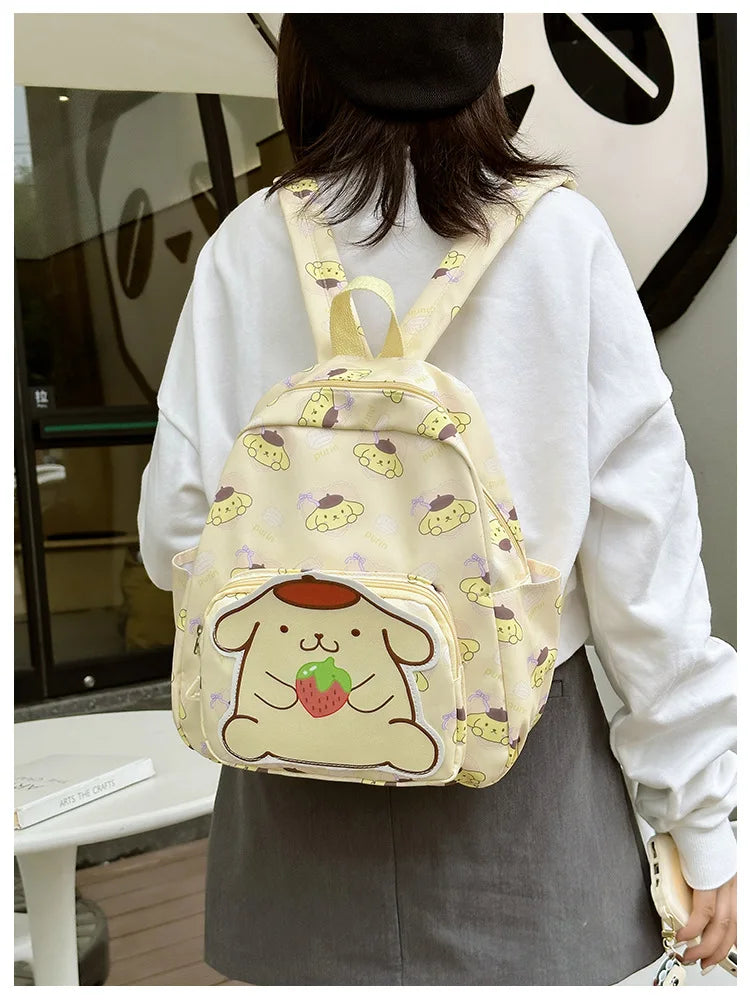 Anime Cartoon Kuromi, Melody & Cinnamoroll Backpack – Kawaii Canvas Schoolbag for Boys & Girls, Hello Kitty Fashion Kids Backpack