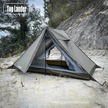 Ultralight 1–2 Person Backpacking Tent - Waterproof Trekking Pole Camping Tent for Hiking & Outdoor Travel