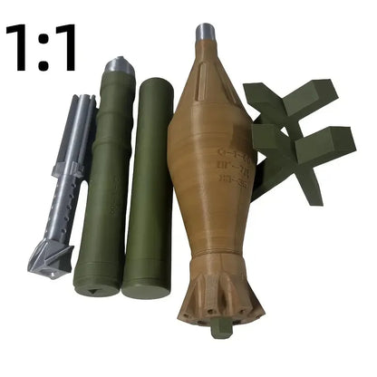 1:1/1:2 Scale RPG Rocket Model – High-Strength ABS with Folding Fins & Removable Cover for Home, Office, and Airsoft Gun Display