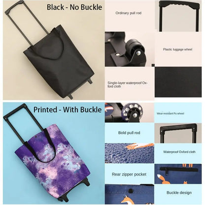 Collapsible Shopping Trolley Bag — Reusable Foldable Grocery Cart with Wheels