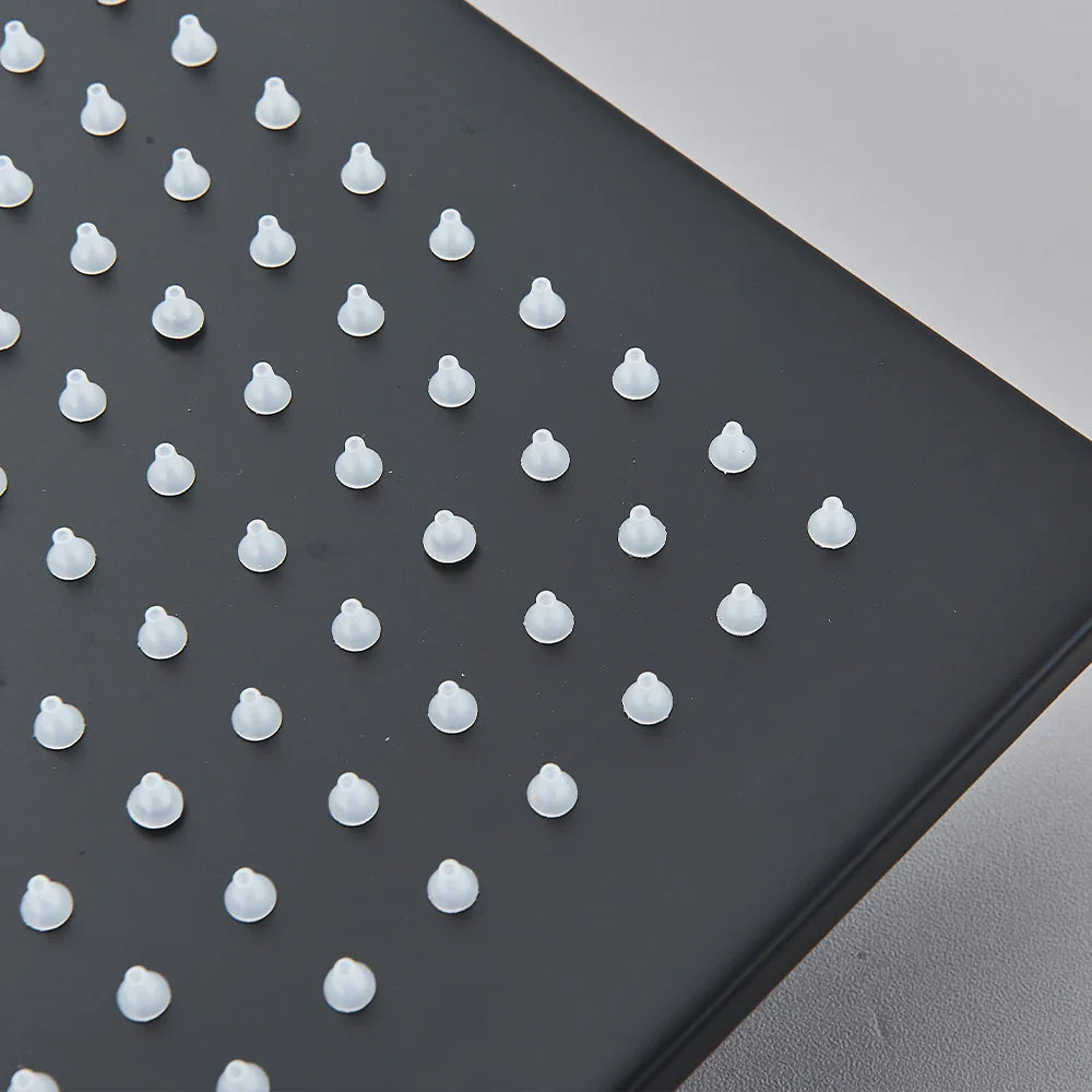 Black Ceiling Mounted LED Rainfall Shower Head – Intelligent Remote Control Concealed Waterfall Tap