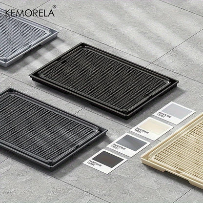 KEMORELA Extra Large Stainless Steel Cat Litter Box with Lid – Enclosed, High-Sided, Leak-Proof Litter Pan with Cat Litter Mat