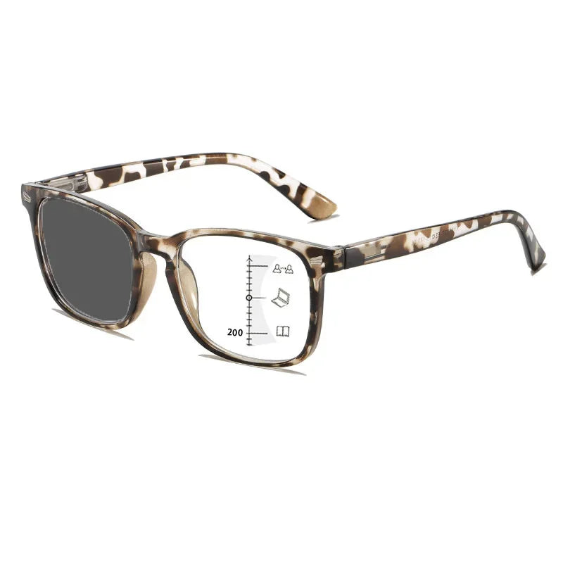 2024 Photochromic Anti-Blue Reading Glasses – Multifocal Presbyopic Eyewear with Intelligent Dual Light for Near & Far Vision
