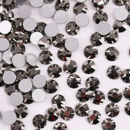 Glass Crystal Flatback Rhinestones SS6–SS30 Set – 7 Sizes Non-Hotfix Round Nail Art Beads for DIY Crafts & Decoration