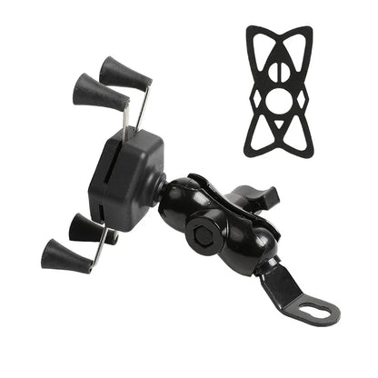 Universal 360° Rotating Motorcycle Phone Holder – Adjustable Rearview Mirror Mount for Scooter & Motorbike