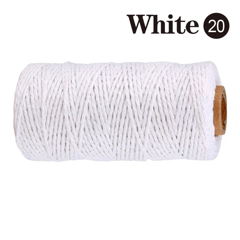 2mm 100M Macrame Cotton Cord – Twine Thread for DIY Crafts, Wall Hangings, Bohemian Wedding & Home Decor