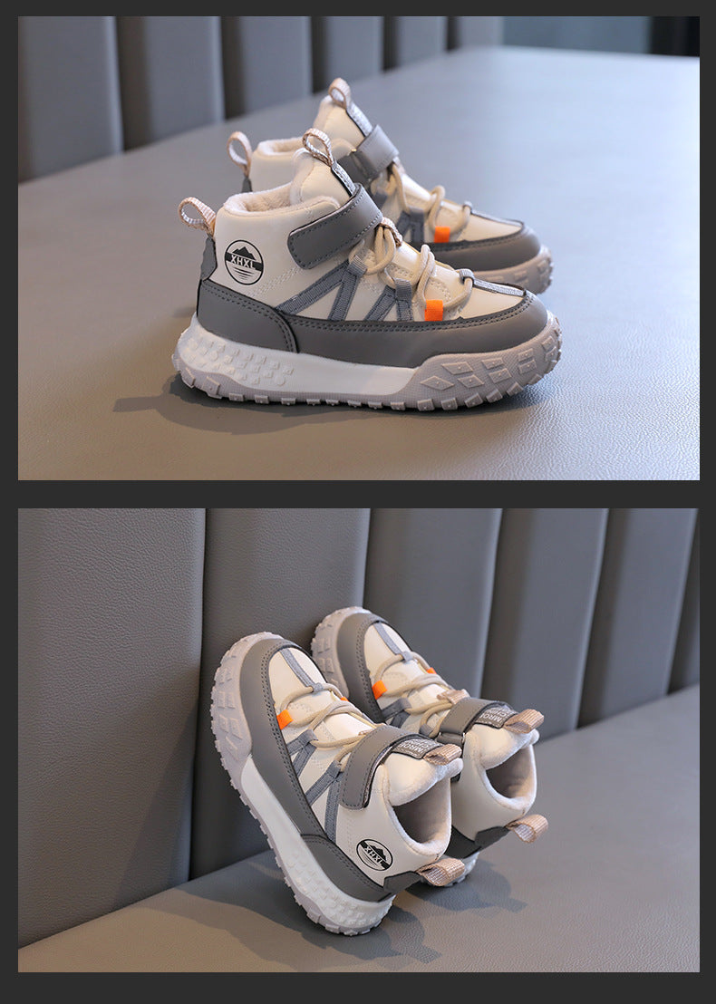 Children’s Autumn Winter Sneakers – Plush Cashmere Lined Sport Shoes for Boys & Girls, Warm Casual Running Flats for Teens
