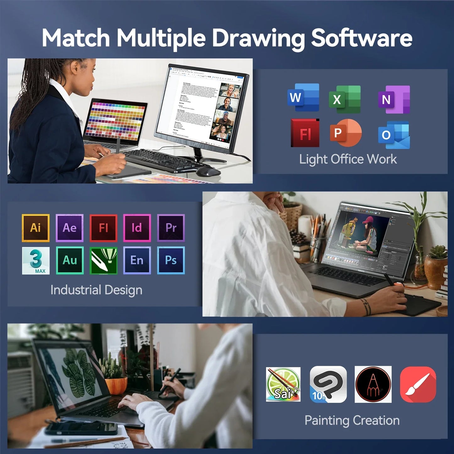 UGEE S640 6-Inch Graphic Drawing Tablet – Digital Pen Pad with 8192 Stylus for Windows, Mac, Android, Laptop