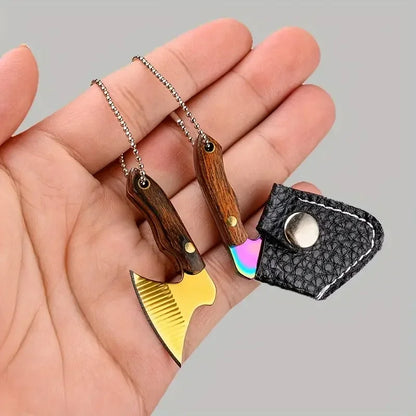 Mini Stainless Steel Small Axe Keychain – Portable Knife Pendant Gift & Outdoor Tool Decoration