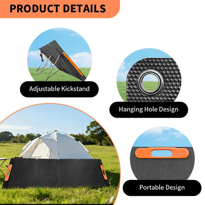 200W Foldable Solar Panel – Portable High Efficiency Solar Charger for Camping, Outdoor Travel & Power Generator Charging