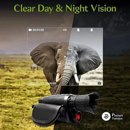 1080P HD Monocular Night Vision Scope – 5X Zoom Infrared Hunting Telescope, 300m Range in Full Darkness