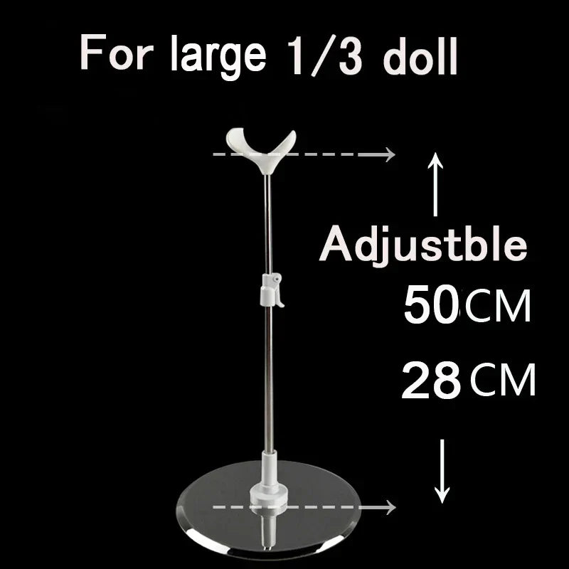 Adjustable Stainless Steel Doll Stand — 1/3, 1/4, 1/6 Universal Display Holder for BJD Dolls