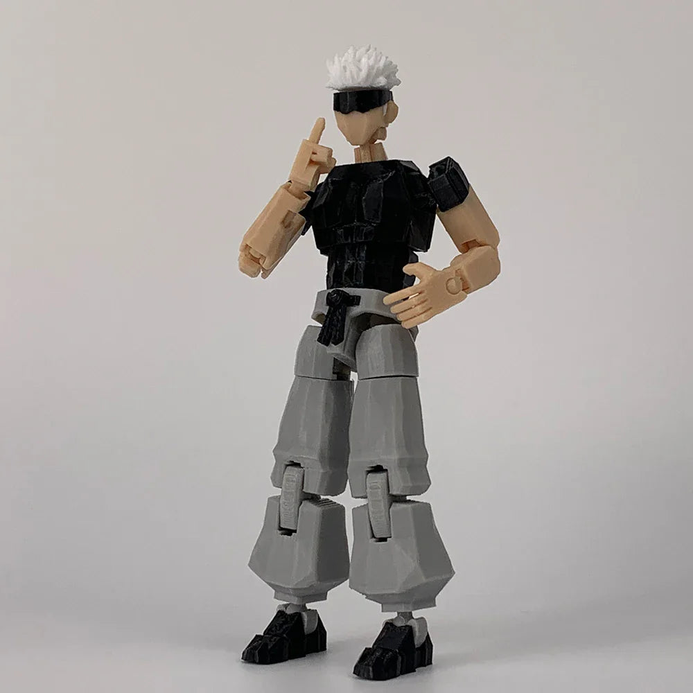 3D Printed Jujutsu Kaisen Gojo Satoru Figure — Multi-Jointed Anime Action Toy & Mannequin Model Ornament Gift