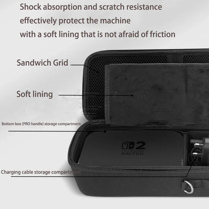 Nintendo Switch 2 Carrying Case with OLED Protective Cover – Large Capacity Hard Shell Storage Bag with Stand