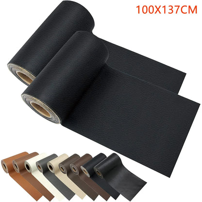 100x137cm Black Self-Adhesive Leather Repair Tape – DIY Sticky Patch for Sofa & Leather Repairs