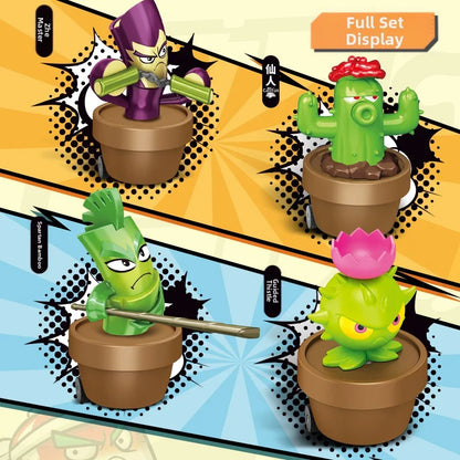 12PCS Plants vs Zombies Blind Box — Peashooter & Sunflower Pull-Back Car Mini Figurines, Collectible Toy for Kids