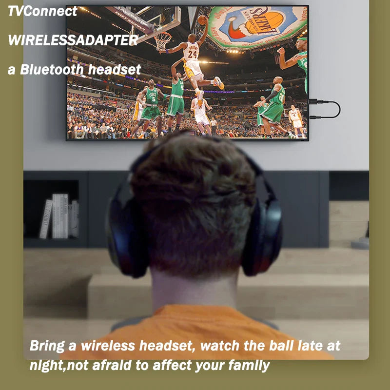 H7 TV Bluetooth Headphones – Wireless with Mic, USB Adapter, Noise-Cancelling, Stereo, Foldable, Bass for TV